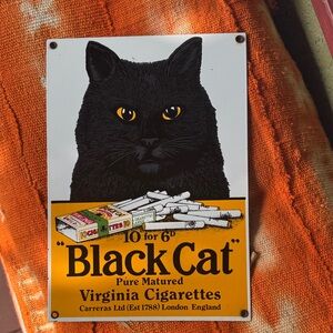 Black Cat Metal Wall Art Sign